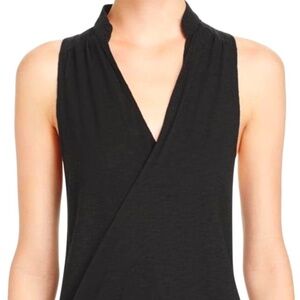 NWT Michelle by Comune Atwater Sleeveless Hi-Lo Black Shirt with Collar Size S